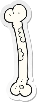 sticker of a cartoon bone vector