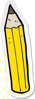 sticker of a cartoon pencil vector