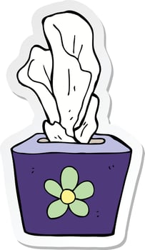 sticker of a cartoon box of tissues vector