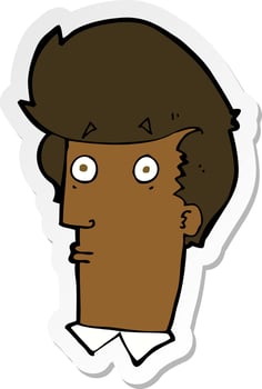 sticker of a cartoon surprised expression vector
