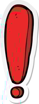 sticker of a cartoon exclamation mark vector