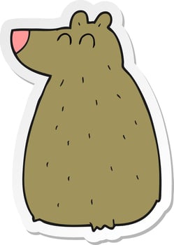 sticker of a cartoon bear vector