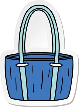 sticker cartoon doodle of a red big bag vector