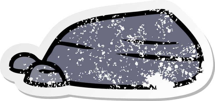 distressed sticker cartoon doodle of stone and pebbles vector