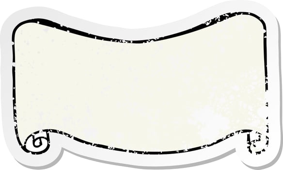 distressed sticker of a cartoon banner vector