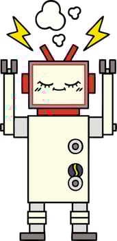 cute cartoon dancing robot vector