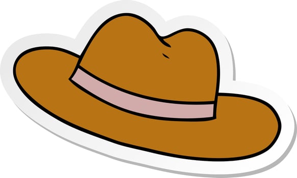 sticker cartoon doodle of a hat vector