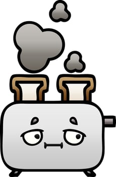 gradient shaded cartoon of a toaster vector
