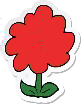 sticker of a cartoon flower vector