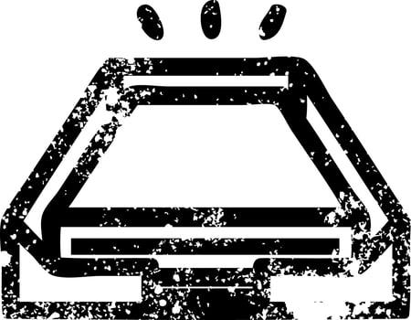 low office paper stack distressed icon vector