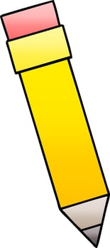 quirky gradient shaded cartoon pencil vector