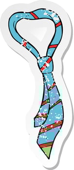 retro distressed sticker of a cartoon tie vector