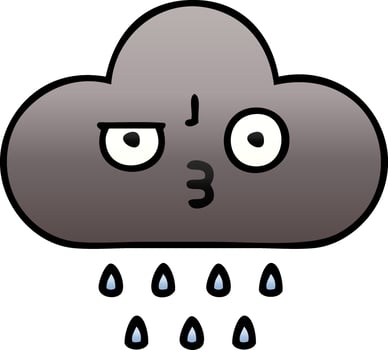 gradient shaded cartoon storm rain cloud vector
