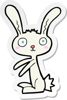 sticker of a cartoon rabbit vector