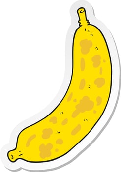 sticker of a cartoon banana vector