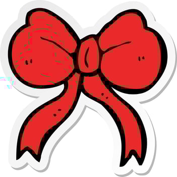 sticker of a cartoon bow tie vector