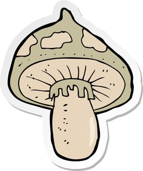 sticker of a cartoon toadstool vector