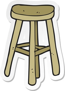 sticker of a cartoon stool vector