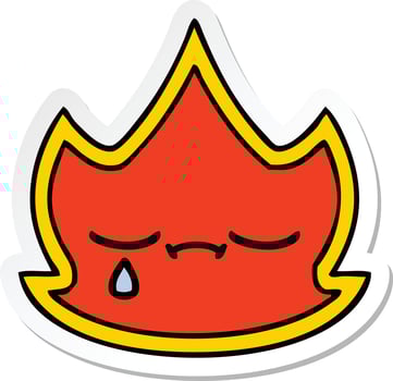 sticker of a cute cartoon fire vector