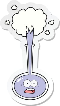 sticker of a cartoon science accident vector