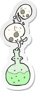 sticker of a cartoon potion vector