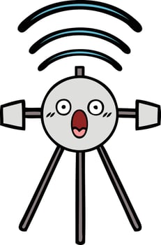 cute cartoon satellite vector