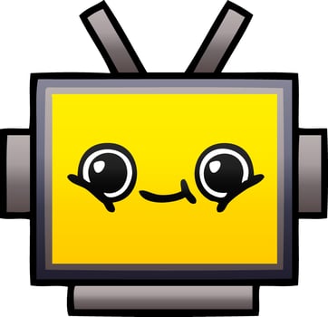 gradient shaded cartoon robot head vector