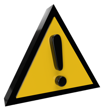 exclamation mark sign 3d render png