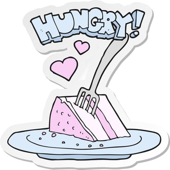 sticker of a cartoon lovely cake vector