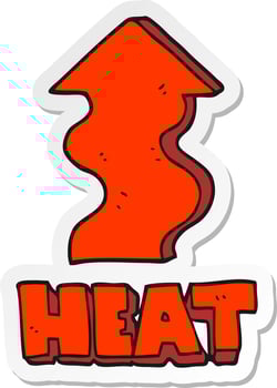 sticker of a cartoon heat rising vector