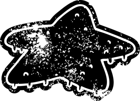 grunge icon drawing of a star fish vector