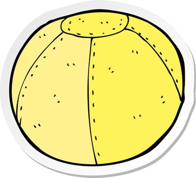 sticker of a cartoon stitched football vector