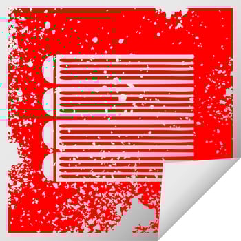 distressed square peeling sticker symbol stack of books vector