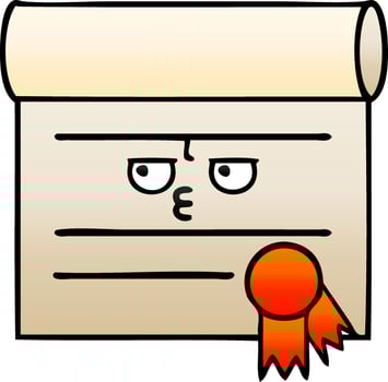 gradient shaded cartoon certificate vector