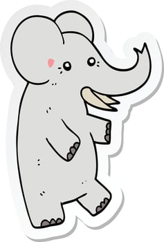 sticker of a cartoon elephant vector