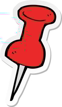 sticker of a cartoon drawing pin vector