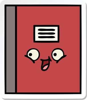 sticker of a cute cartoon notebook vector
