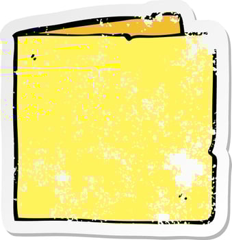 retro distressed sticker of a cartoon blank card vector