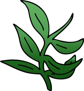 quirky gradient shaded cartoon vines vector