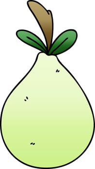 quirky gradient shaded cartoon pear vector