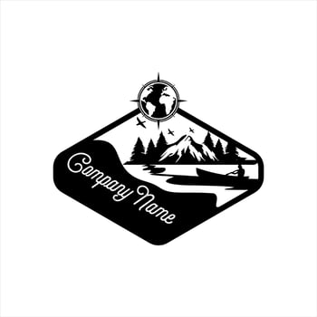 Kayak river logo vintage vector
