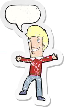 blonde man with speech bubble vector