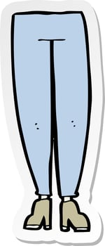 sticker of a cartoon female legs vector