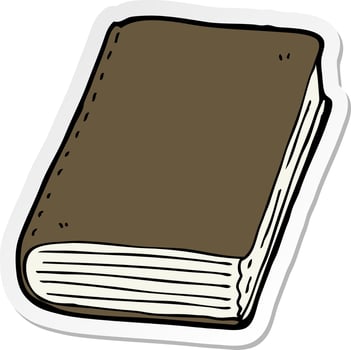 sticker of a cartoon book vector
