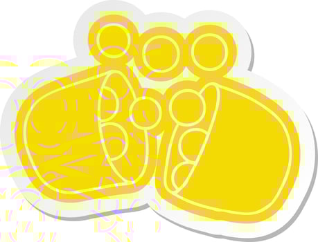 cartoon sticker of opened medicine tablet vector