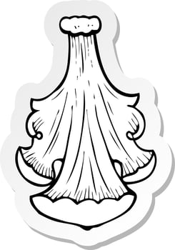 sticker of a traditional hand drawn floral swirl vector