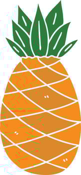 quirky hand drawn cartoon pineapple vector