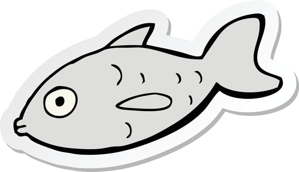 sticker of a cartoon fish vector