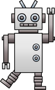 gradient shaded cartoon dancing robot vector