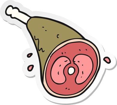 sticker of a cartoon meat vector